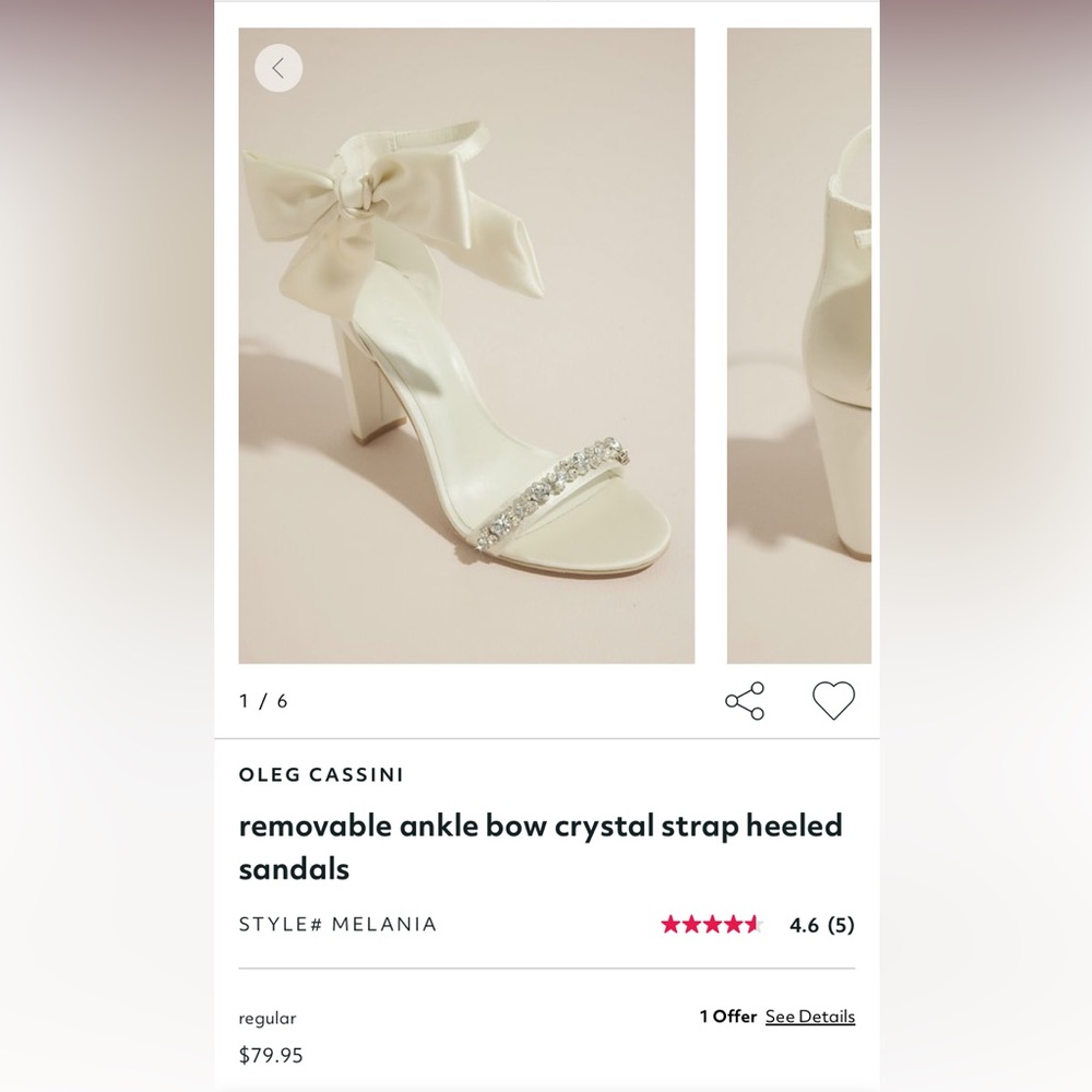 Bridal heels with removable satin bow!